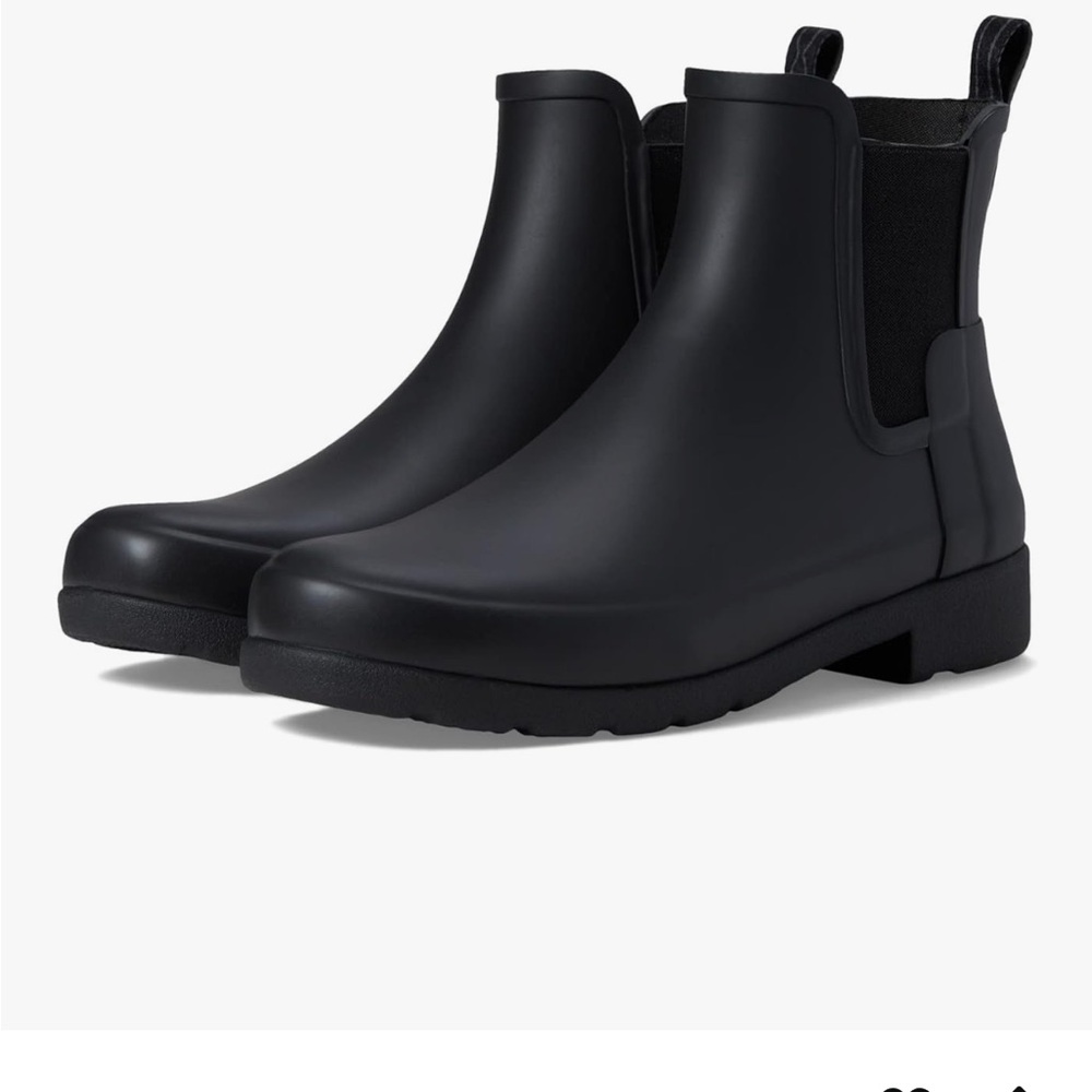 Hunter Black Refined Chelsea Rain Boots